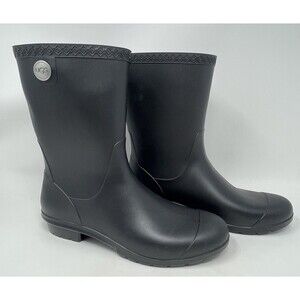 UGG Sienna Boots Rubber Rain Boots  Matte Black Women’s Size 11 Style 1100510